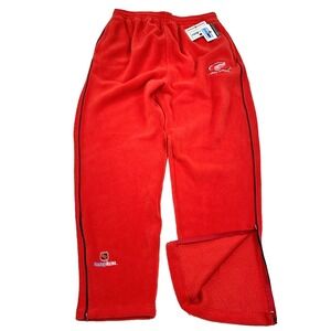 Vintage Detroit Red Wings Sweatpants Men Medium Red Fleece Joggers Y2K Baggy NHL